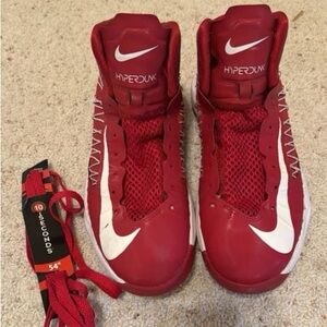 Nike Hyperdunk Size 10 Red with New Laces